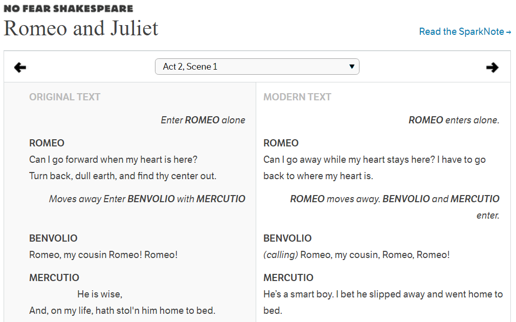 romeo and juliet script translation into modern english